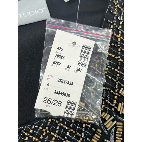 Avenue Black Beaded Balloon Sleeves Top Tunic Plus Size 26 28 New - Picture 9 of 15